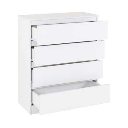 Malvern Trio Set White Wardrobe Chest & Bedside