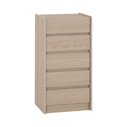 Paris 5 Drawer Chest - Smoked Ash Effect