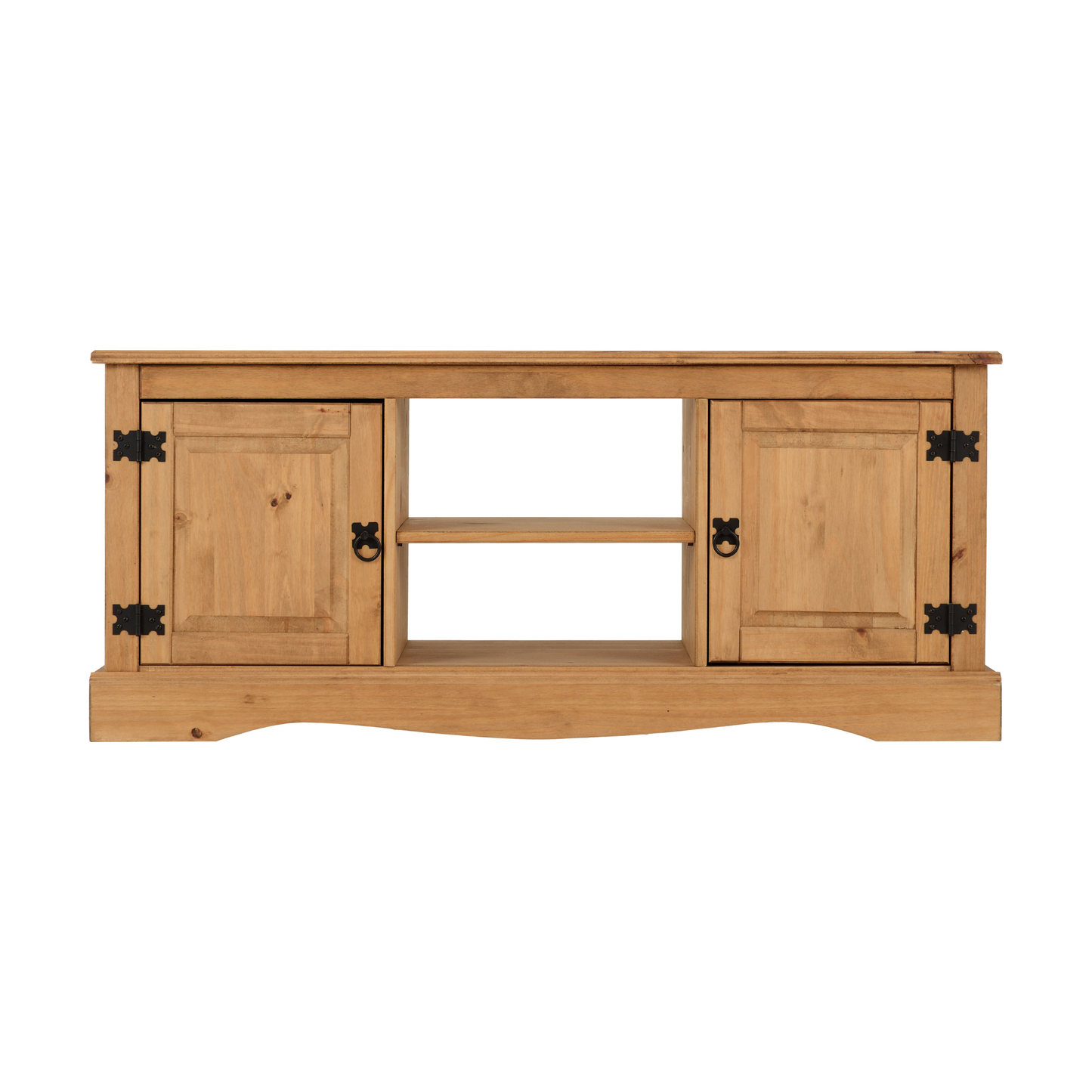 Corona 2 Door TV Unit - Distressed Waxed Pine