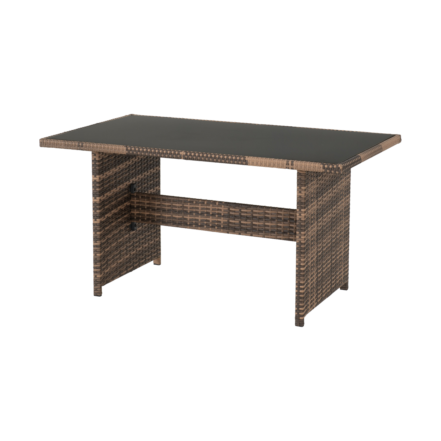 Aspen Corner Garden Furniture Set - Brown Rattan/Grey Fabric