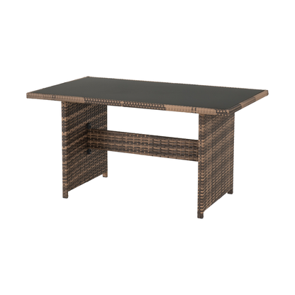 Aspen Corner Garden Furniture Set - Brown Rattan/Grey Fabric