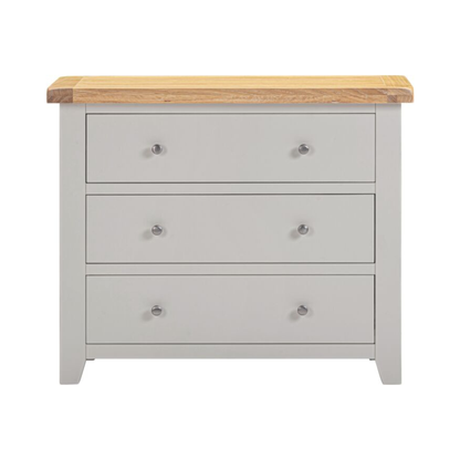 Windsor 3 Drawer Chest – Pebble Grey & Oak