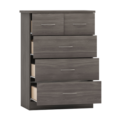 Nevada 2 Door 1 Drawer Wardrobe Bedroom Set Black Wood Grain