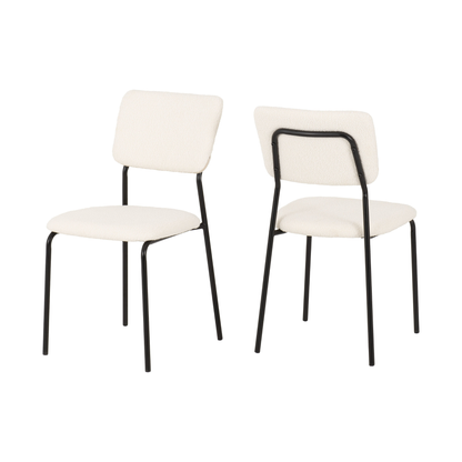 Sheldon Round Glass Dining Set - Clear Glass/Ivory Boucle