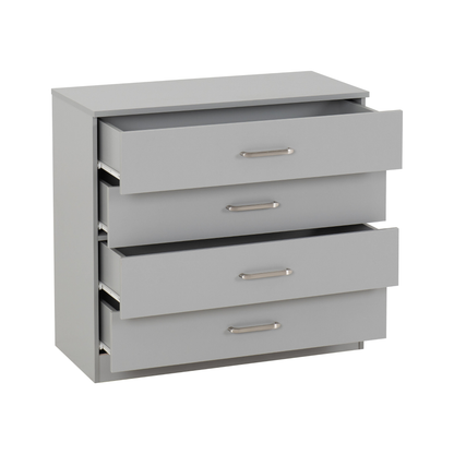 Dakota Trio Set Light Grey Wardrobe Chest & Bedside