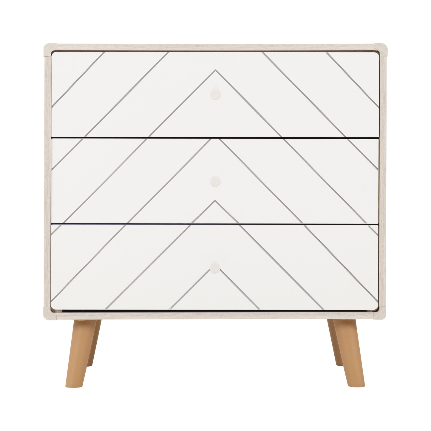 Dixie 3 Drawer Chest – Dusty Grey/White, Stylish Bedroom Storage