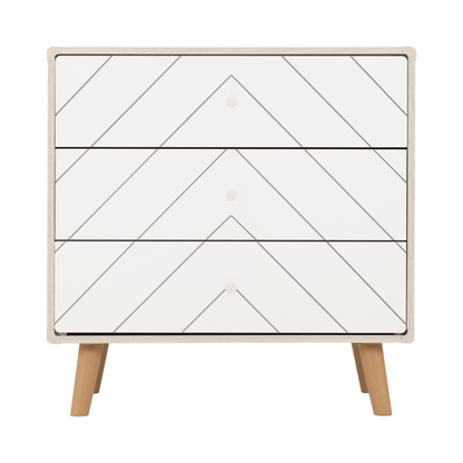 Dixie 3 Drawer Chest – Dusty Grey/White, Stylish Bedroom Storage