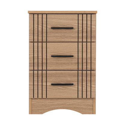 Tessa 3 Drawer Bedside – Natural Oak Effect Storage