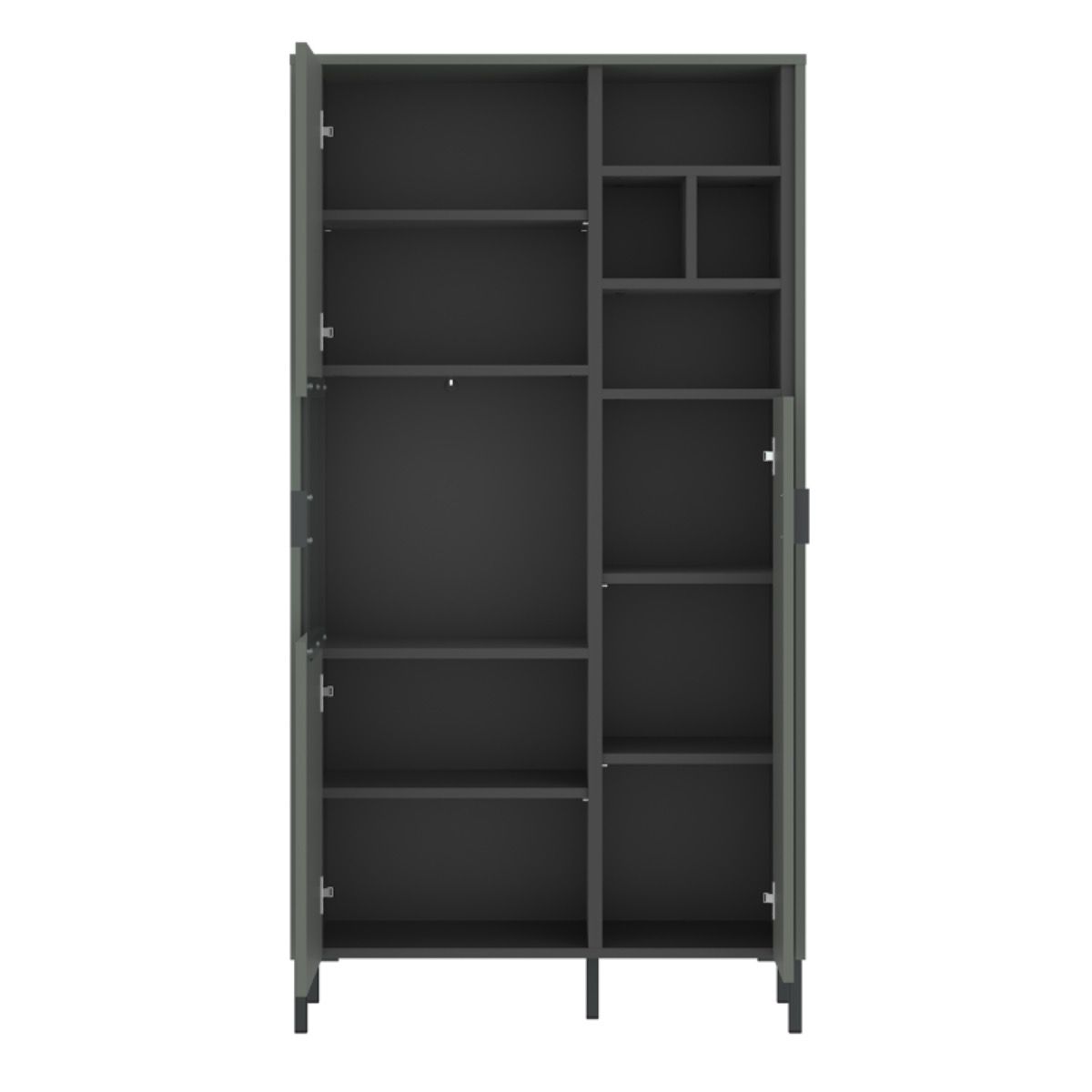 A-Line Display Cabinet with 2 Drawers and 2 Shelves in White Oak