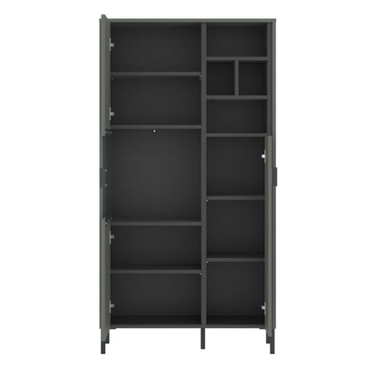 A-Line Display Cabinet with 2 Drawers and 2 Shelves in White Oak