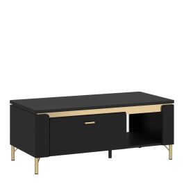Genoa Coffee Table 1 Drawer in Black Matt/Gold