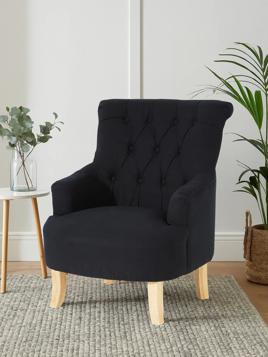 Hampstead Black Cotton Armchair