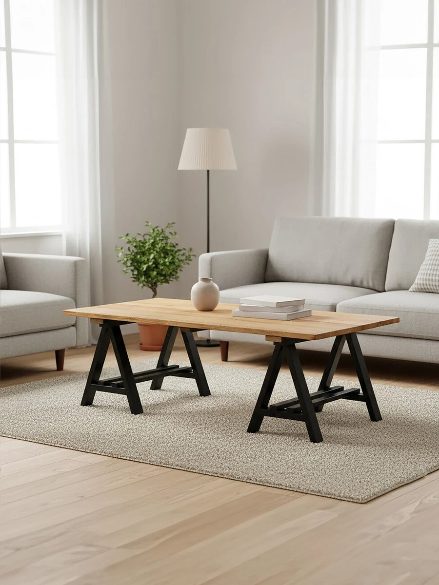 Hampstead Pine Wood And Iron Coffee Table