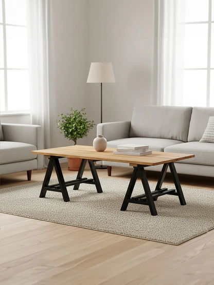 Hampstead Pine Wood And Iron Coffee Table
