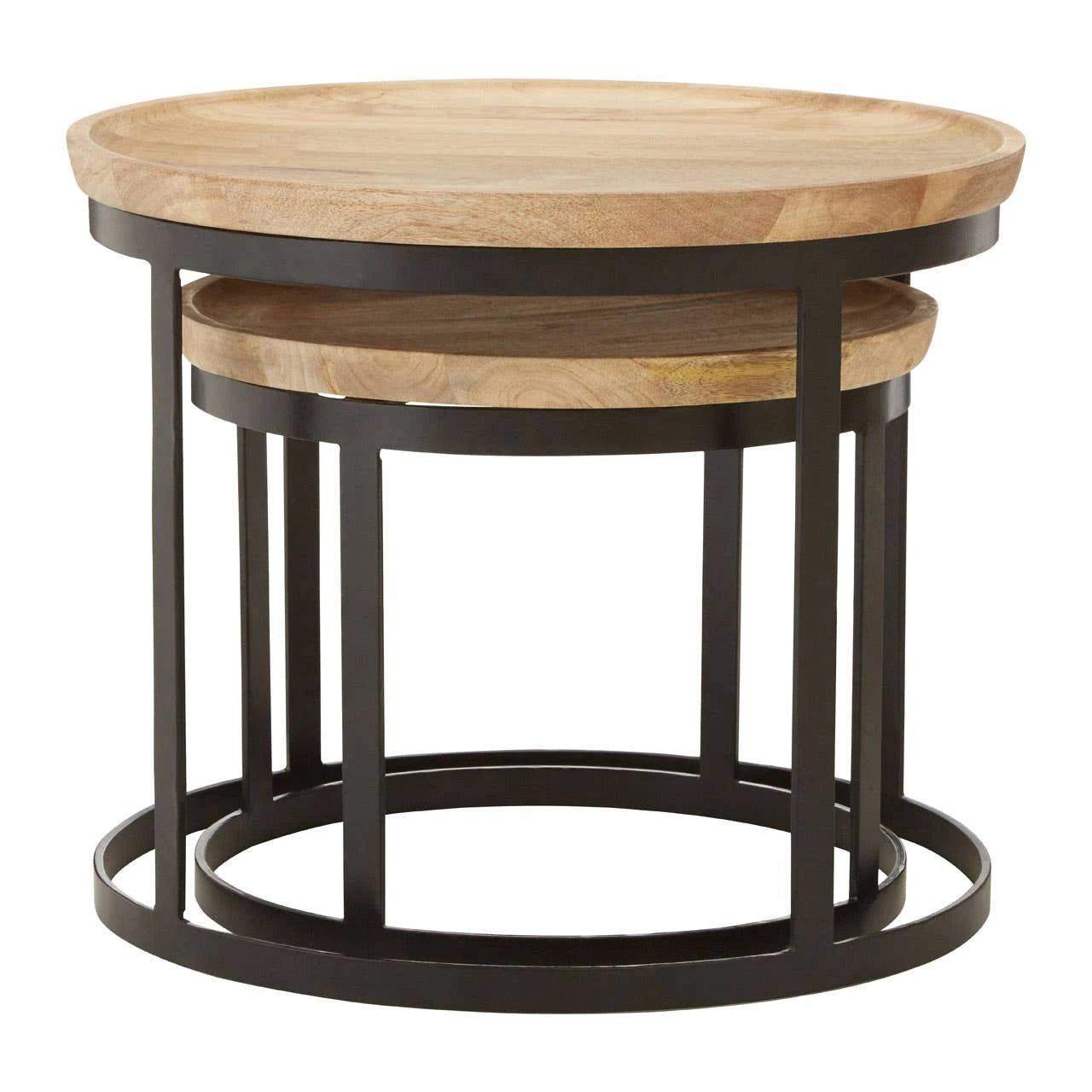 Boho Set Of Two Mango Wood Nesting Tables