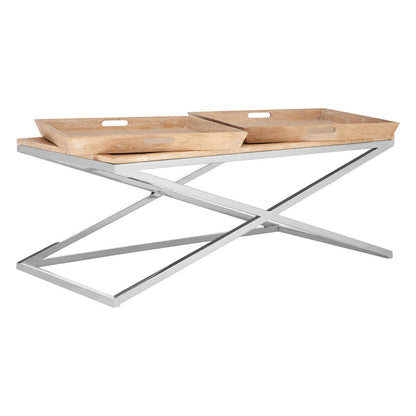 Holland Park Coffee Table with Oak Wood Tray Tops