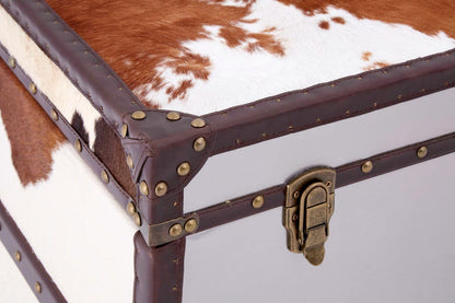 Kensington Townhouse Brown And White Cowhide Cabinet