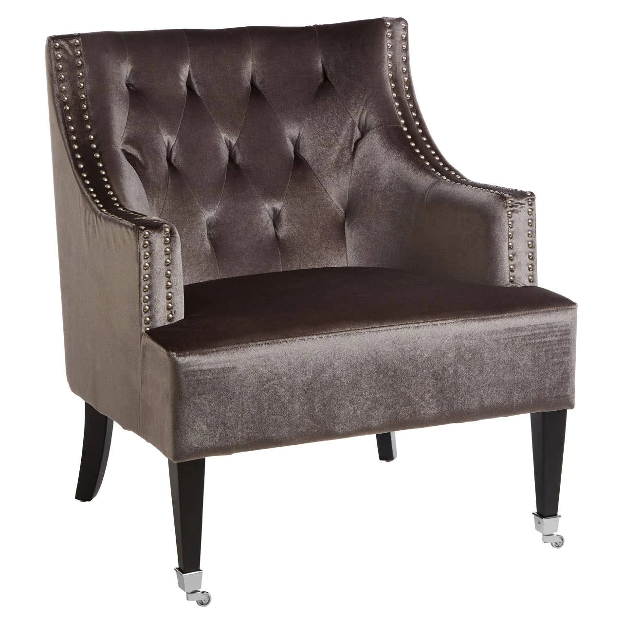 Darlington Grey Velvet Armchair