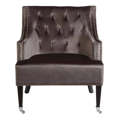 Darlington Grey Velvet Armchair