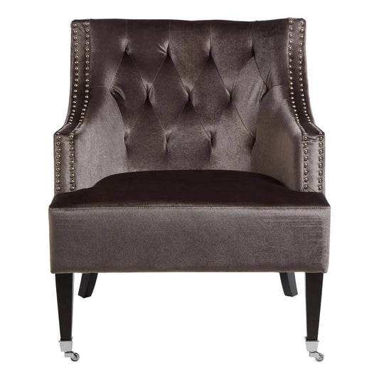 Darlington Grey Velvet Armchair