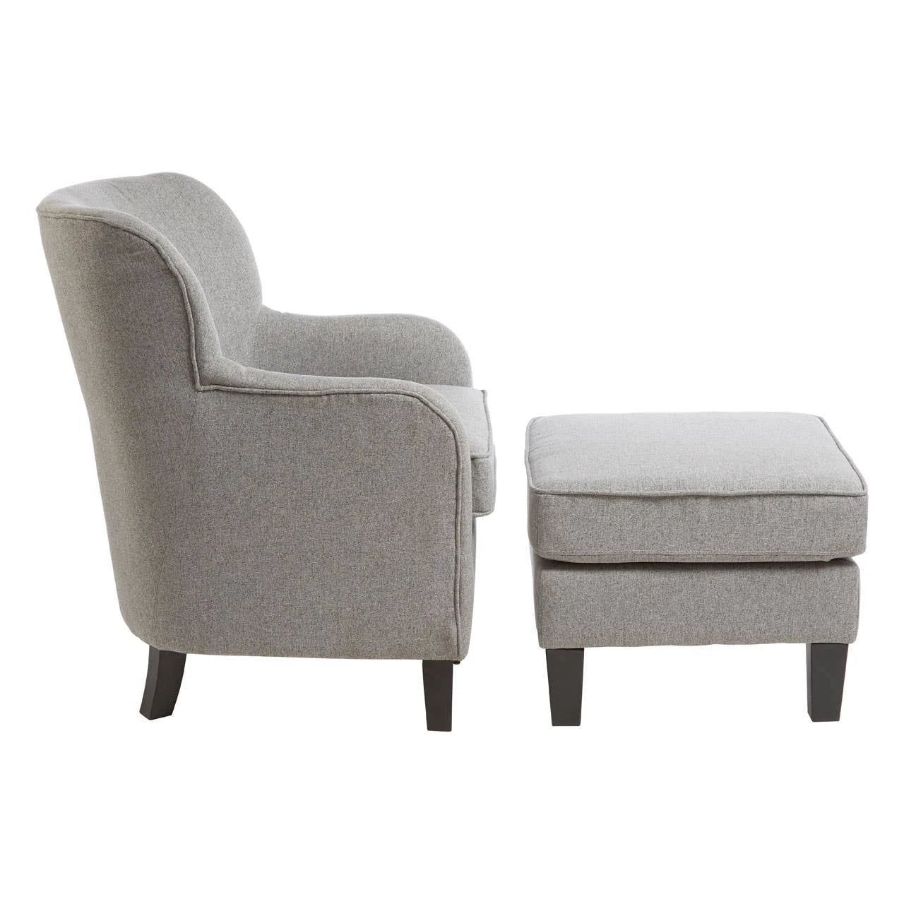 Decadence Grey Armchair and Footstool Set