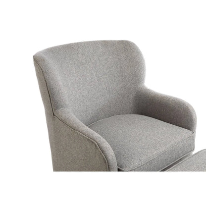 Decadence Grey Armchair and Footstool Set