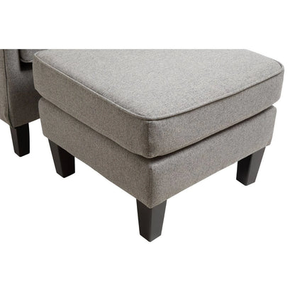 Decadence Grey Armchair and Footstool Set