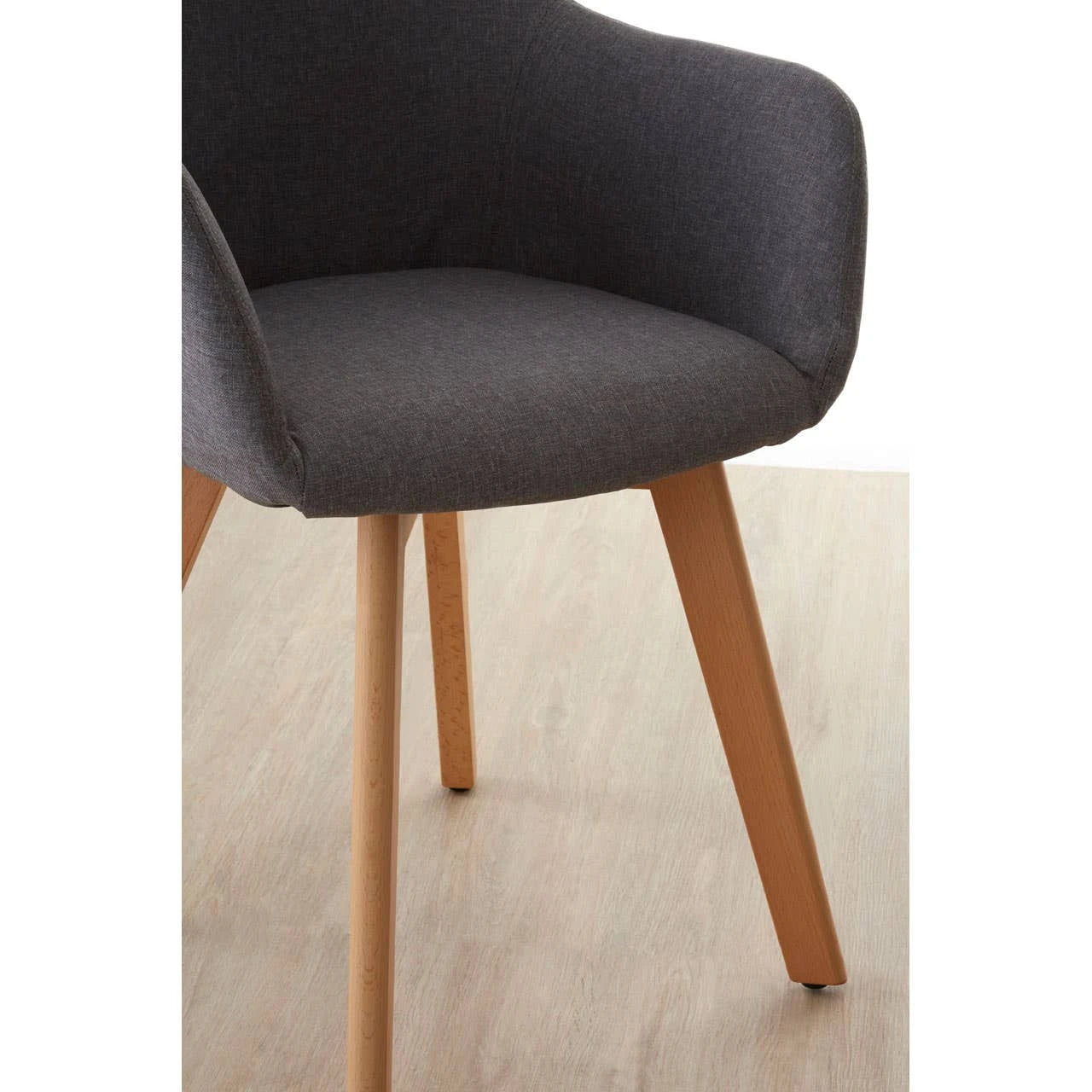 Stockholm Grey Fabric Chair With Wood Legs