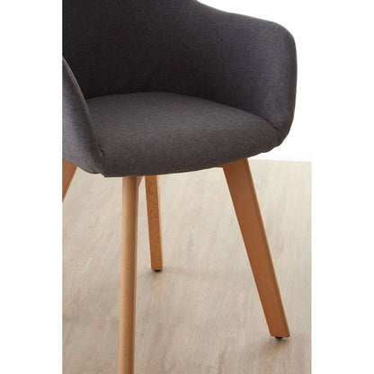 Stockholm Grey Fabric Chair With Wood Legs