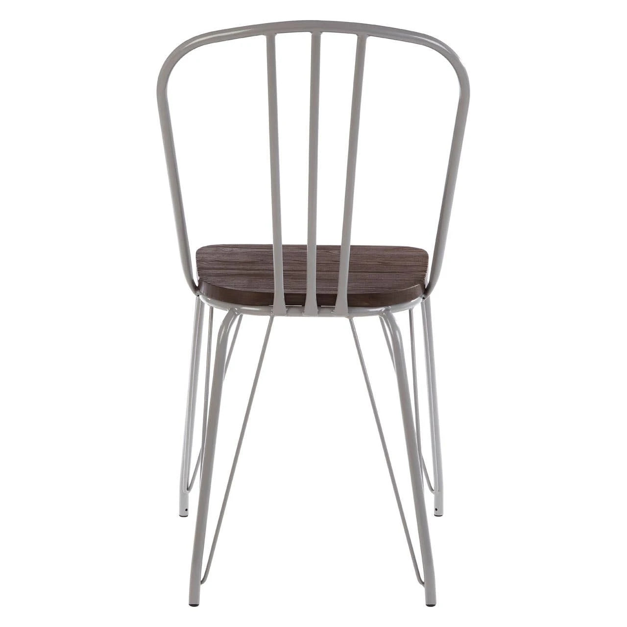 District Grey Metal Frame And Elm Wood Chair