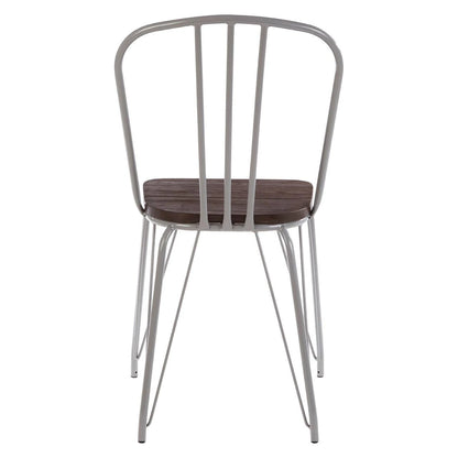 District Grey Metal Frame And Elm Wood Chair