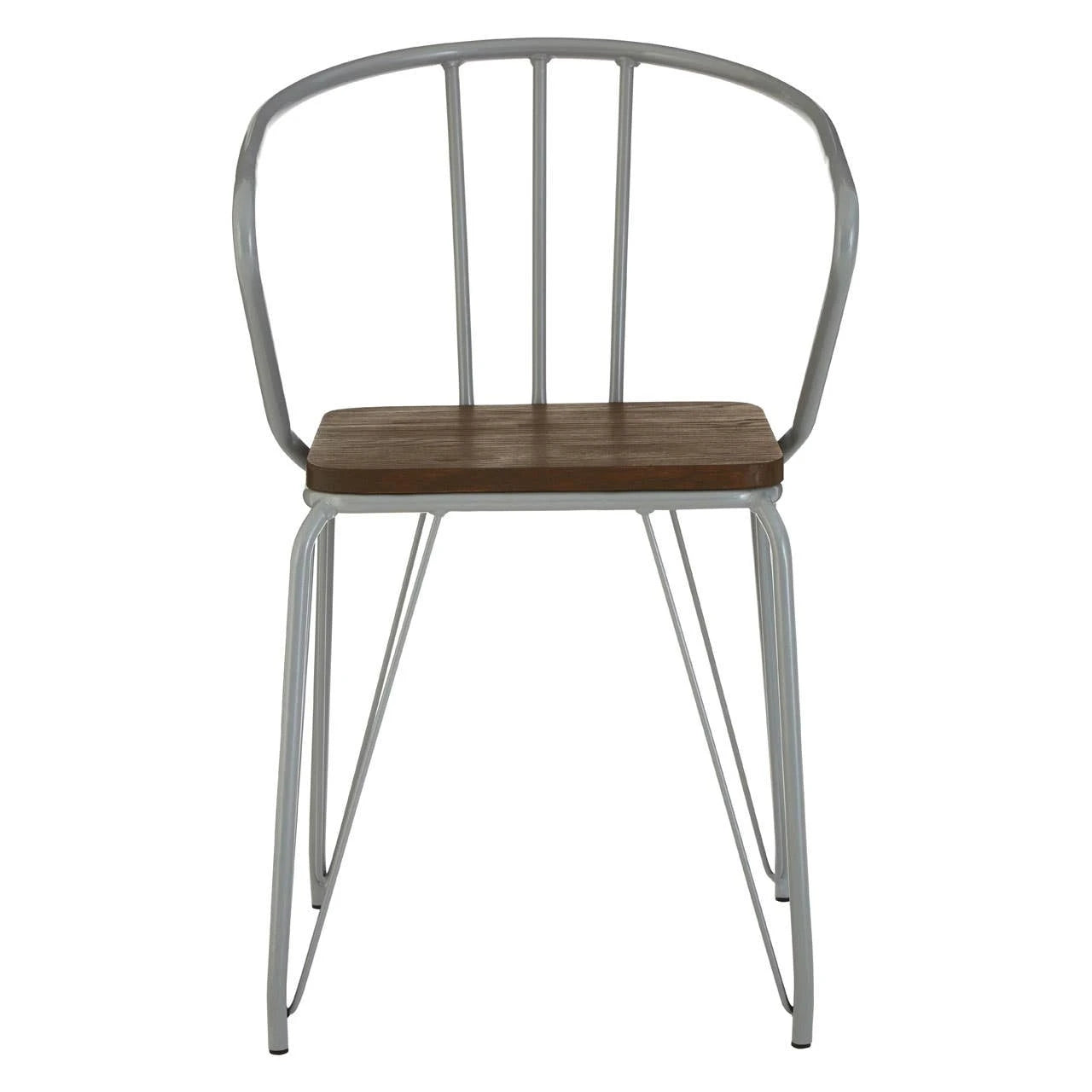 District Grey Metal And Elm Wood Armchair