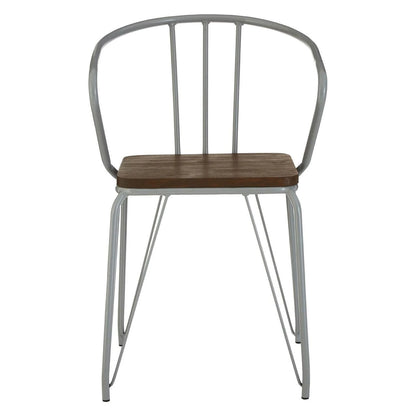 District Grey Metal And Elm Wood Armchair