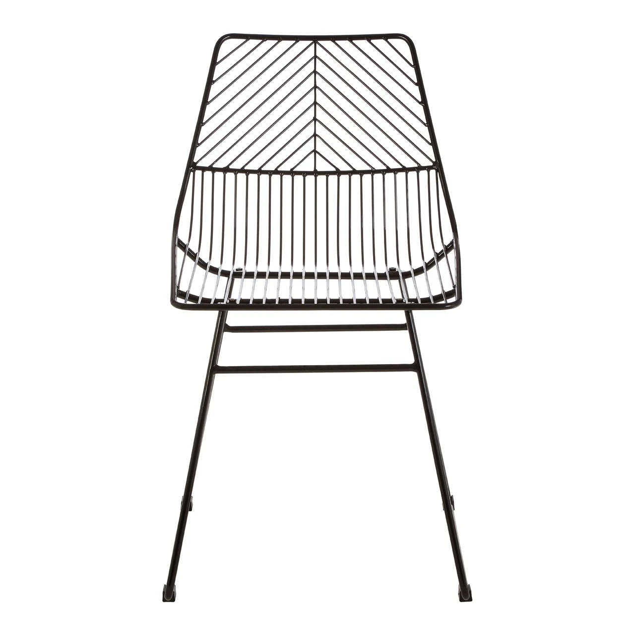 District Small Black Metal Wire Chair