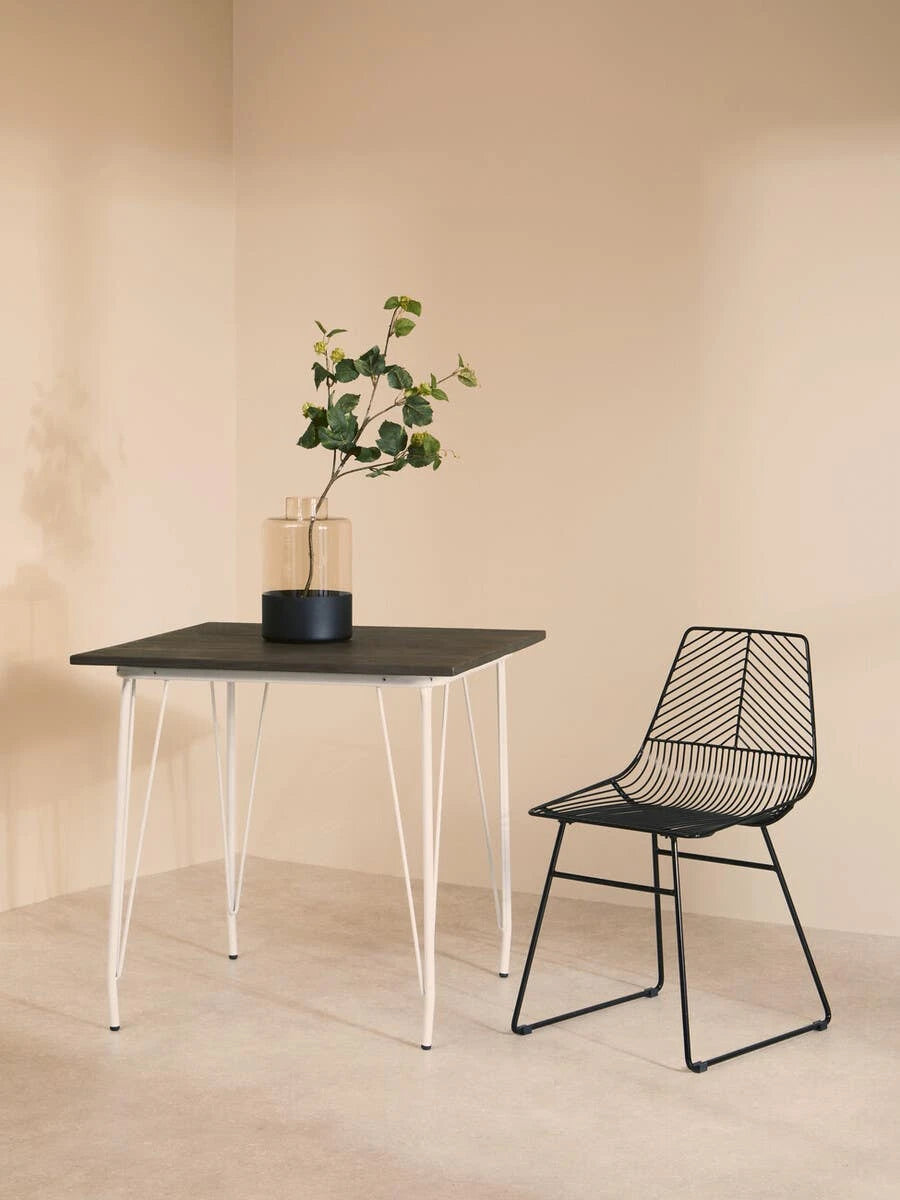 District Small Black Metal Wire Chair
