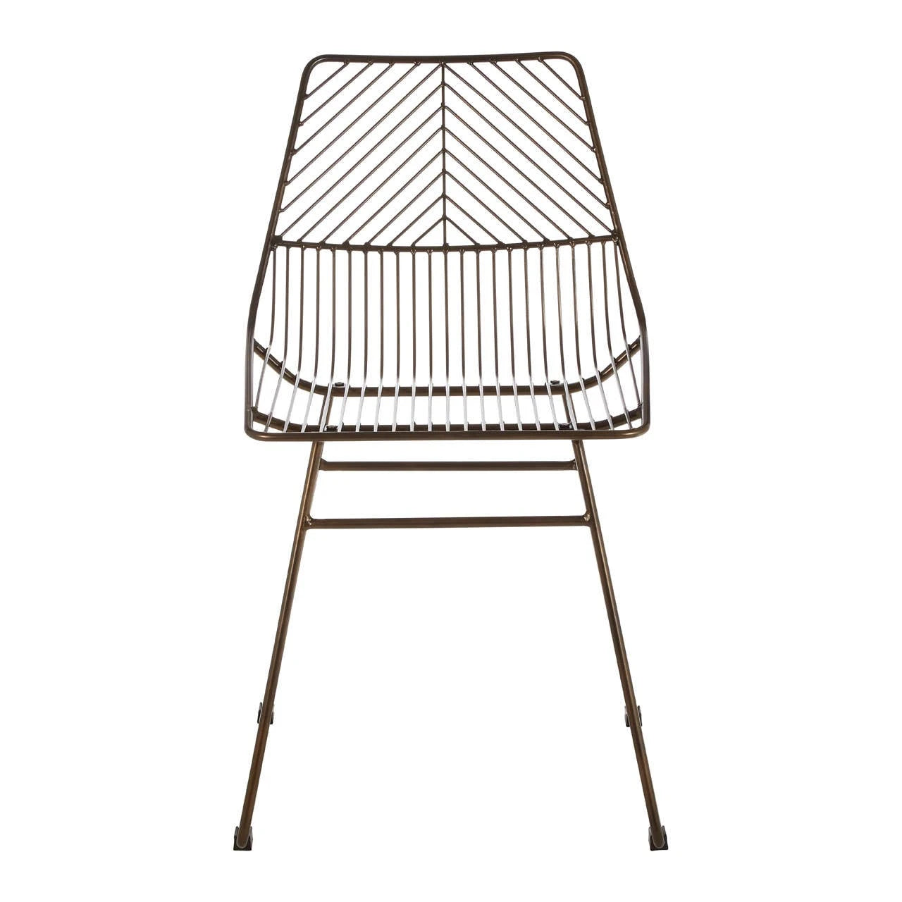 District Bronze Metal Wire Tapered Legs Chair