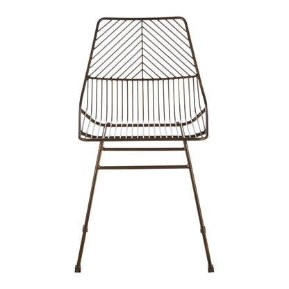District Bronze Metal Wire Tapered Legs Chair