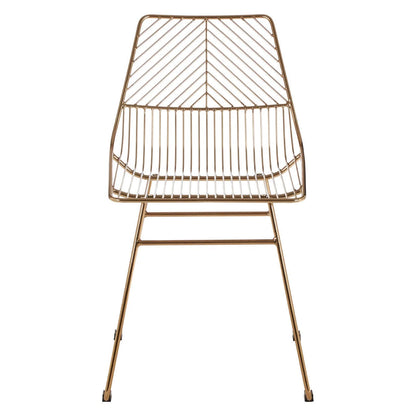 District Small Gold Finish Metal Wire Chair