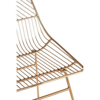 District Small Gold Finish Metal Wire Chair
