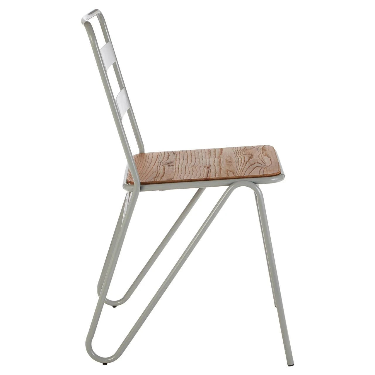 District Grey Metal And Elm Wood Chair