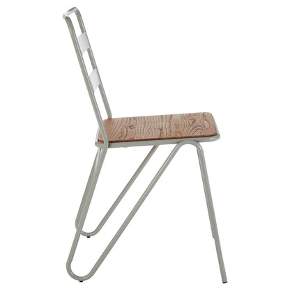 District Grey Metal And Elm Wood Chair