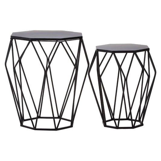 Avantis Set of 2 Black Metal Side Tables