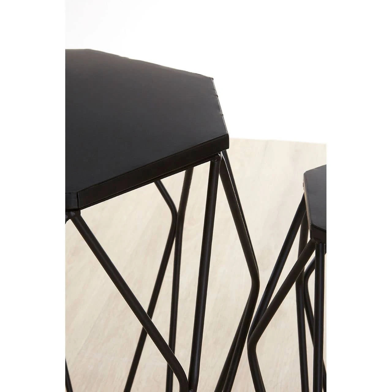 Avantis Set of 2 Black Metal Side Tables