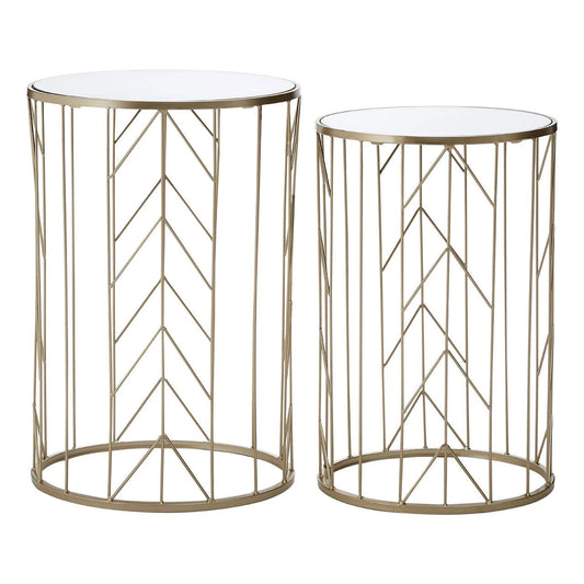 Avantis Art Deco Set of 2 Champagne Side Tables