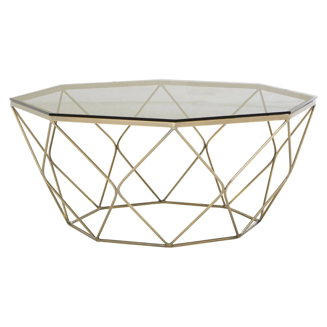 Allure Hexagon Coffee Table With Brushed Nickel Base