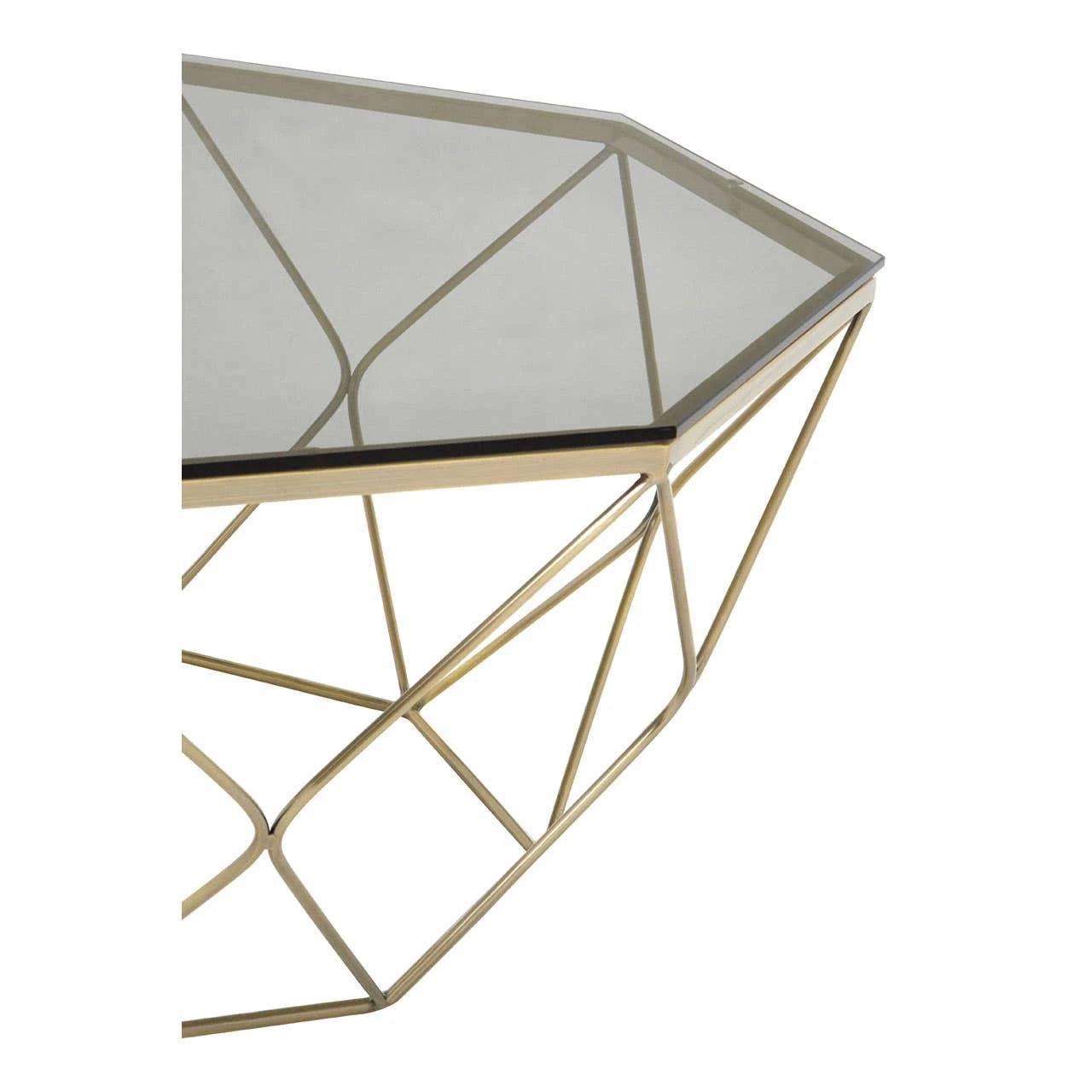Allure Hexagon Coffee Table With Brushed Nickel Base