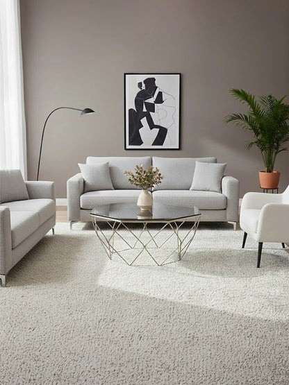 Allure Hexagon Coffee Table With Brushed Nickel Base