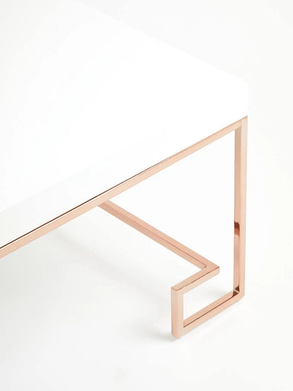 Allure Rose Gold Angled Legs Coffee Table