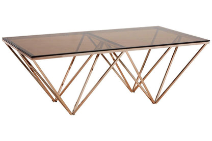 Allure Champagne Metal Prismatic Legs Coffee Table