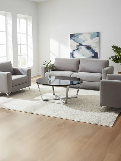 Allure Round Black Faux Marble Coffee Table